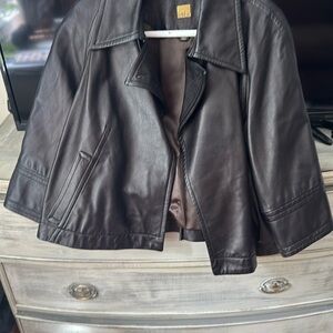 Kooba Black Leather Jacket Classic Cropped Design